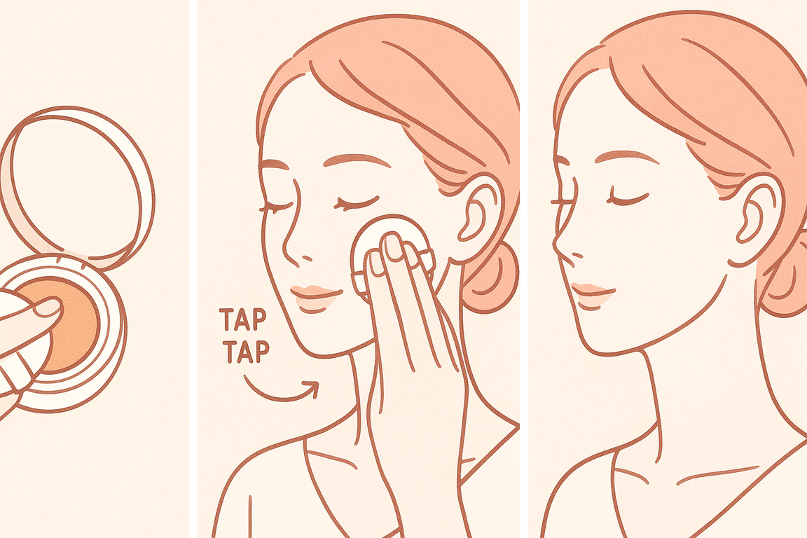 クッションファンデの正しいタップ塗り図解