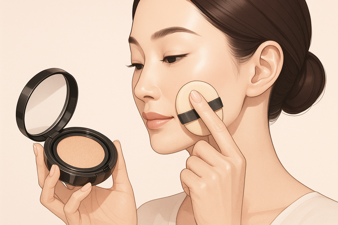ほうれい線を目立たせないクッションファンデの塗り方｜ストレッチポリマー配合品の活用術